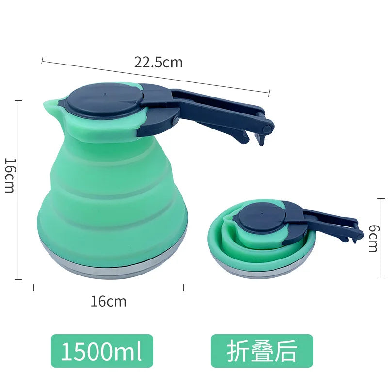 Bouilloire portative extérieure en Silicone, pliable