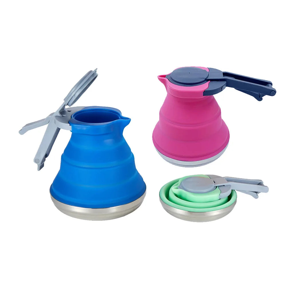 Bouilloire portative extérieure en Silicone, pliable