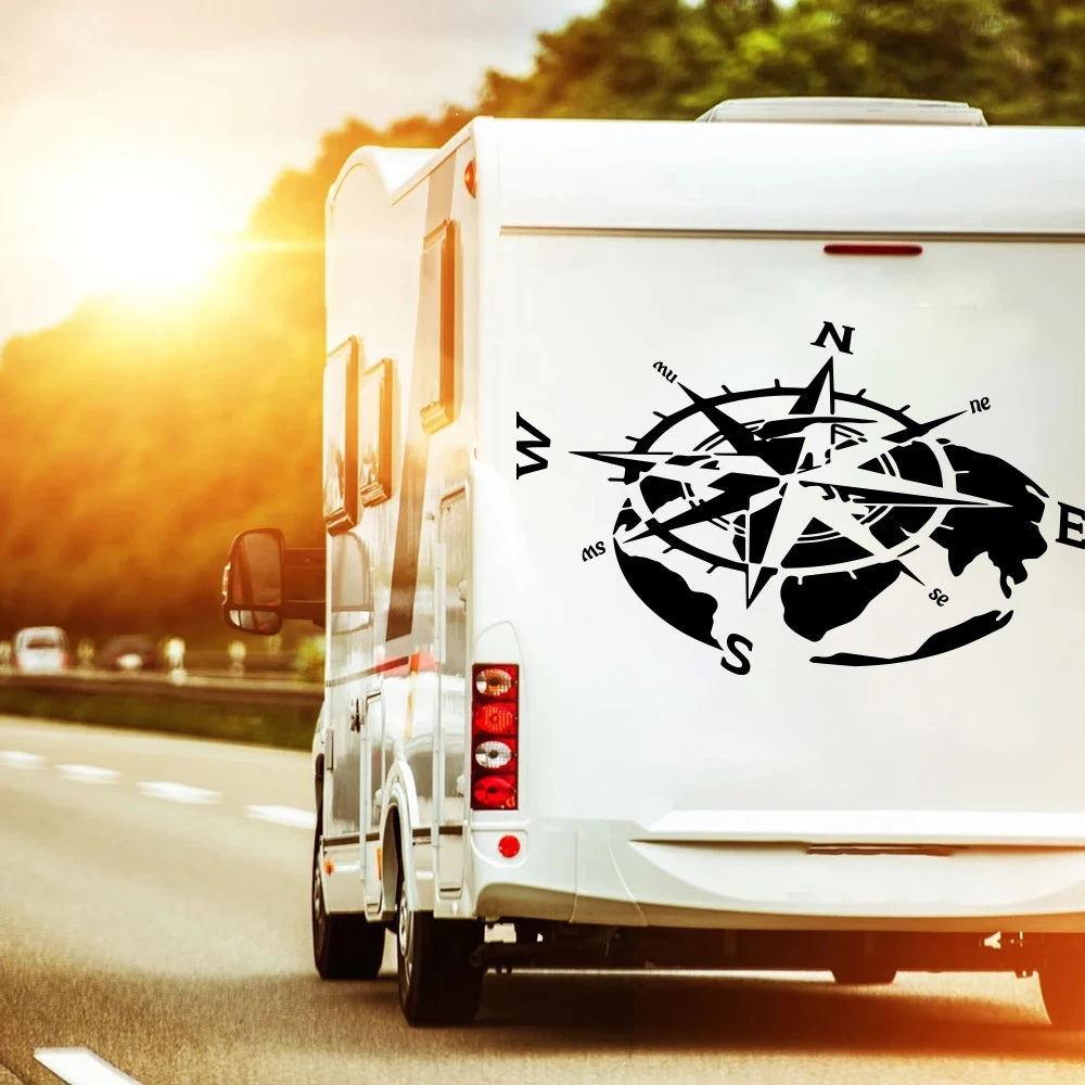Grande boussole carte du monde camping-car