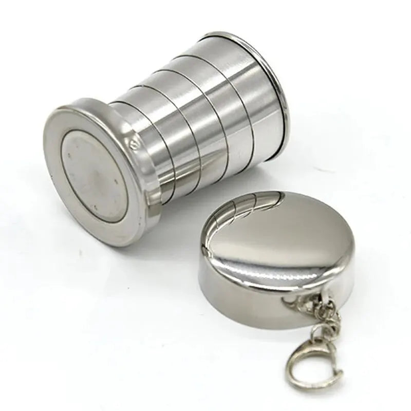 Tasse télescopique portable en métal et acier inoxydable