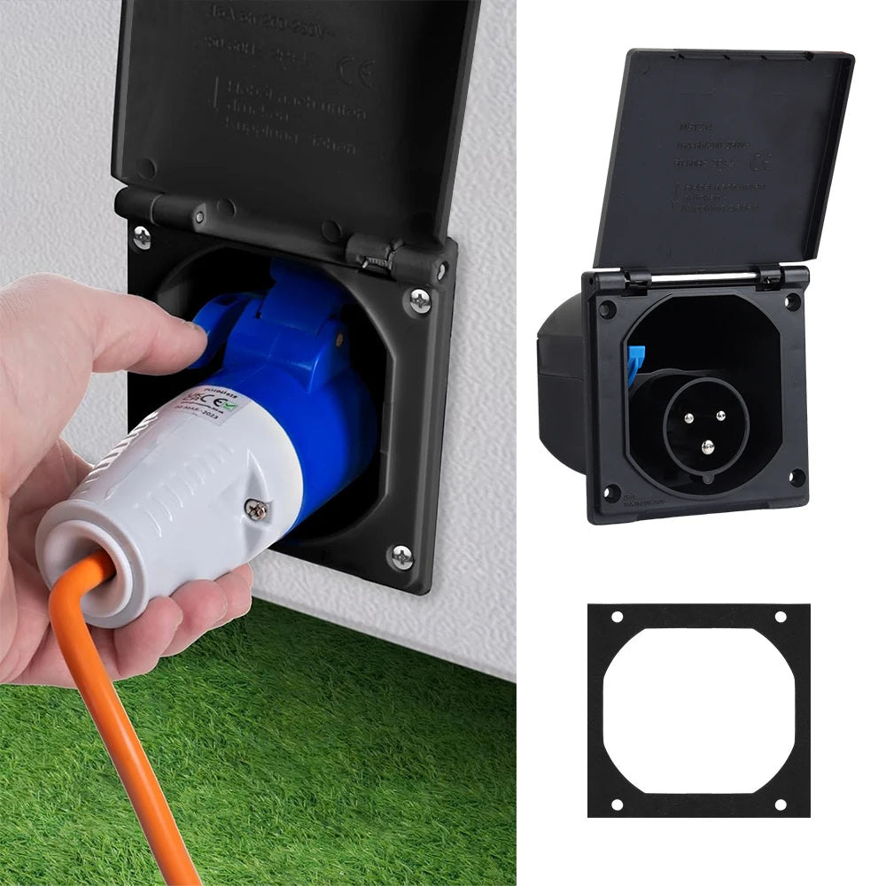 Prise d'alimentation CEE pour caravane, 3 broches, 230 V / 16 A
