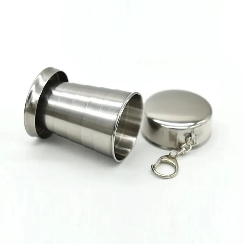 Tasse télescopique portable en métal et acier inoxydable