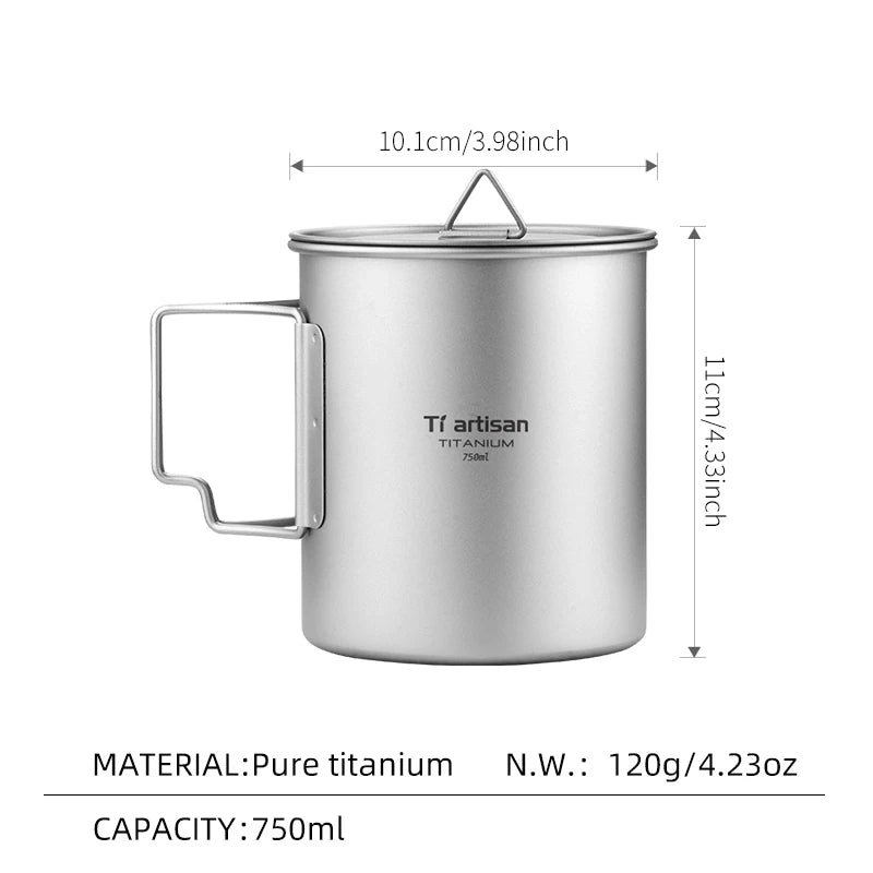 Tasse titane Tiartisan légère avec poignée