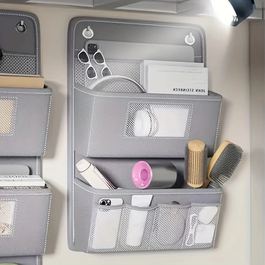 Organisateur de rangement mural gris polyvalent