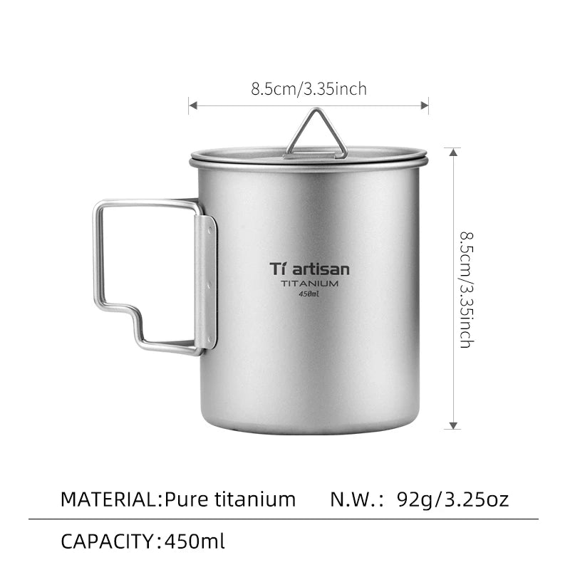Tasse titane Tiartisan légère avec poignée