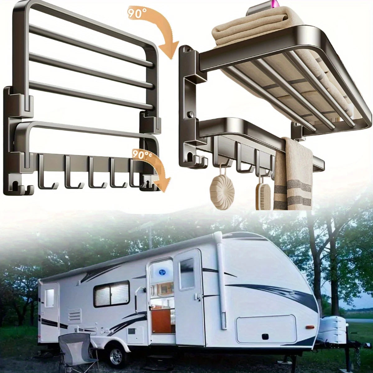 Porte-serviettes pliable