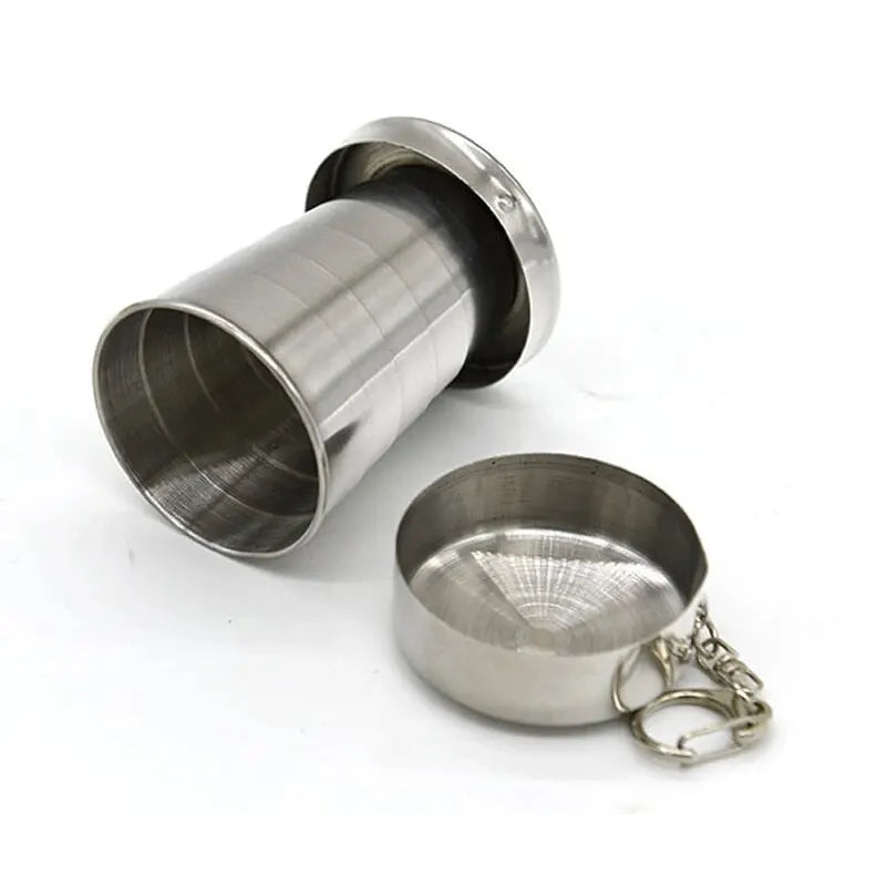 Tasse télescopique portable en métal et acier inoxydable