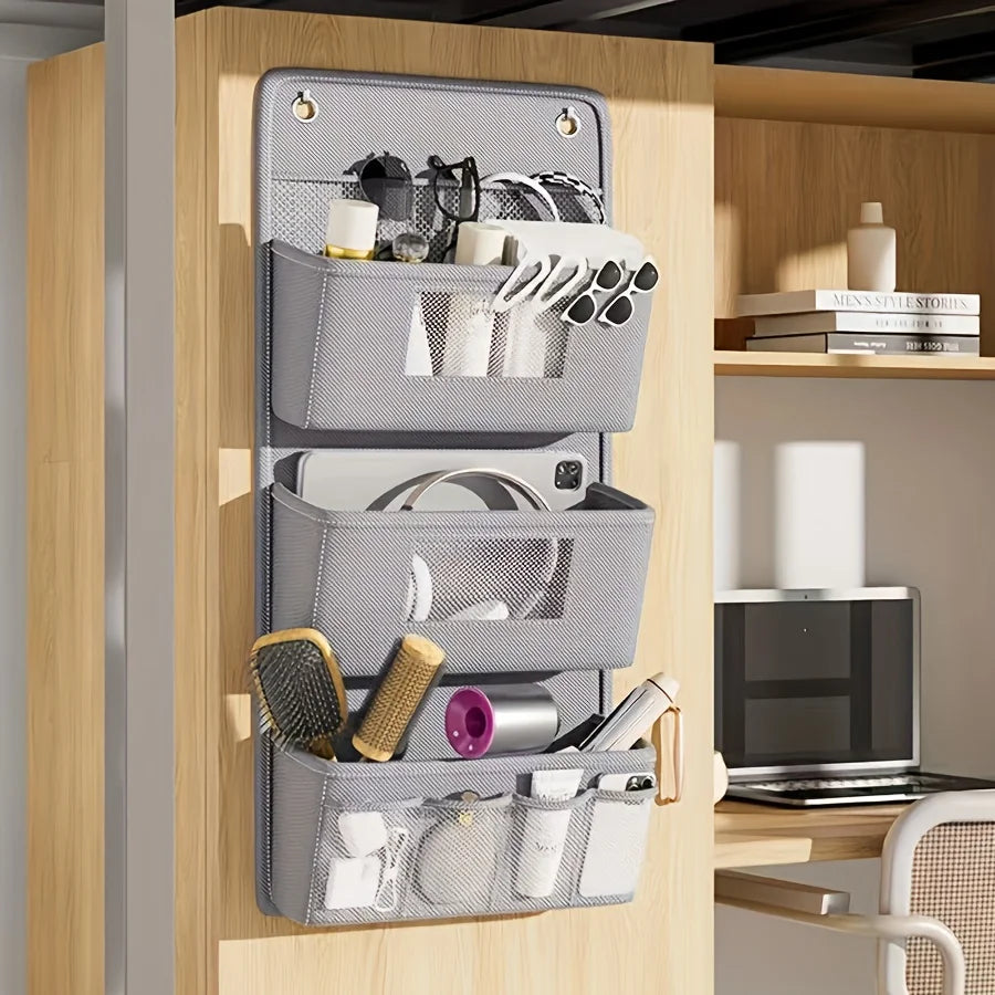 Organisateur de rangement mural gris polyvalent