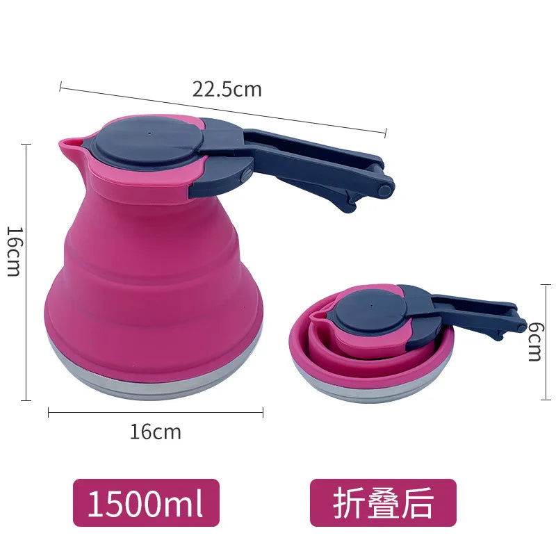 Bouilloire portative extérieure en Silicone, pliable