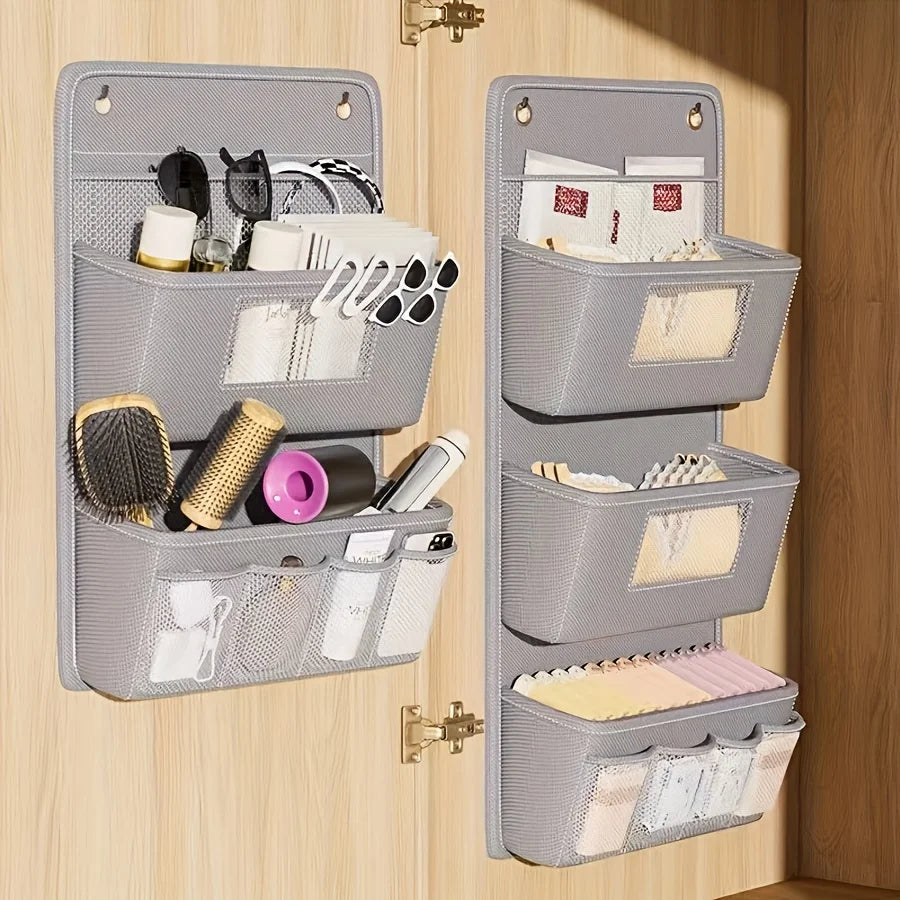 Organisateur de rangement mural gris polyvalent