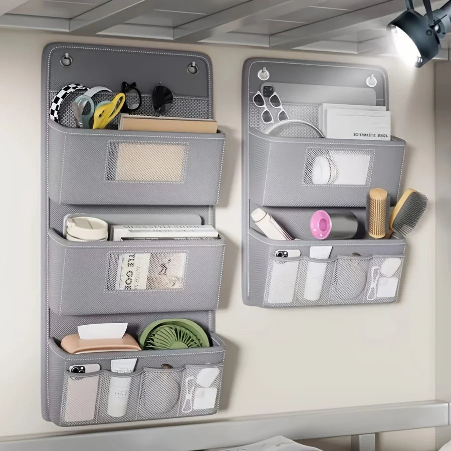 Organisateur de rangement mural gris polyvalent