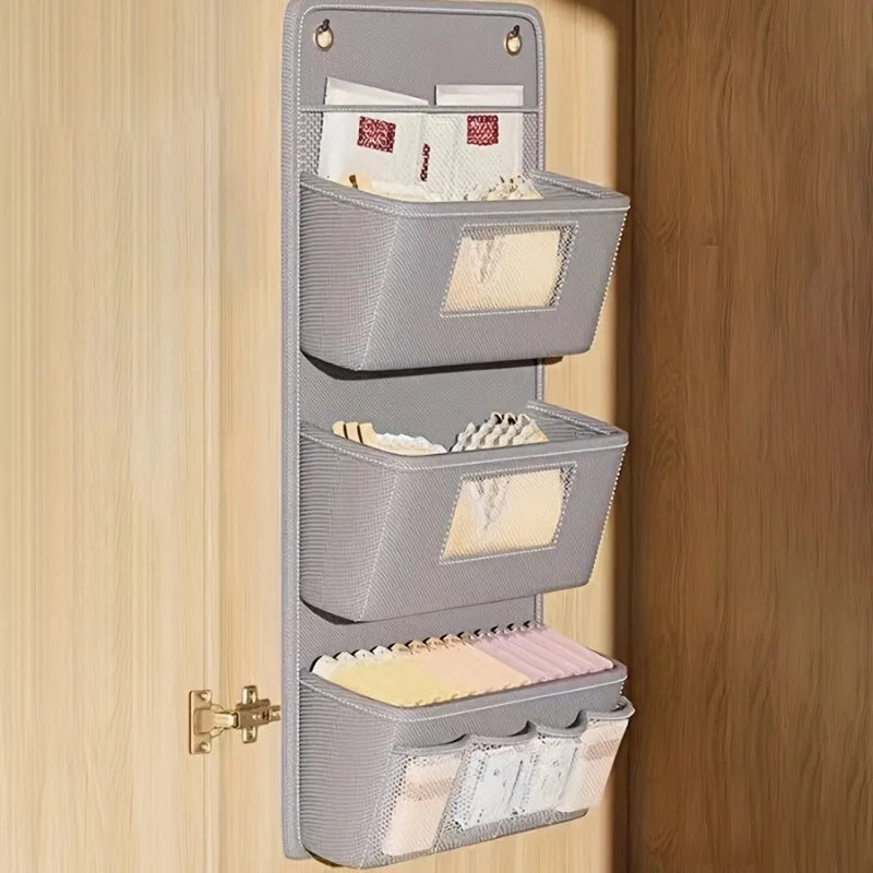Organisateur de rangement mural gris polyvalent