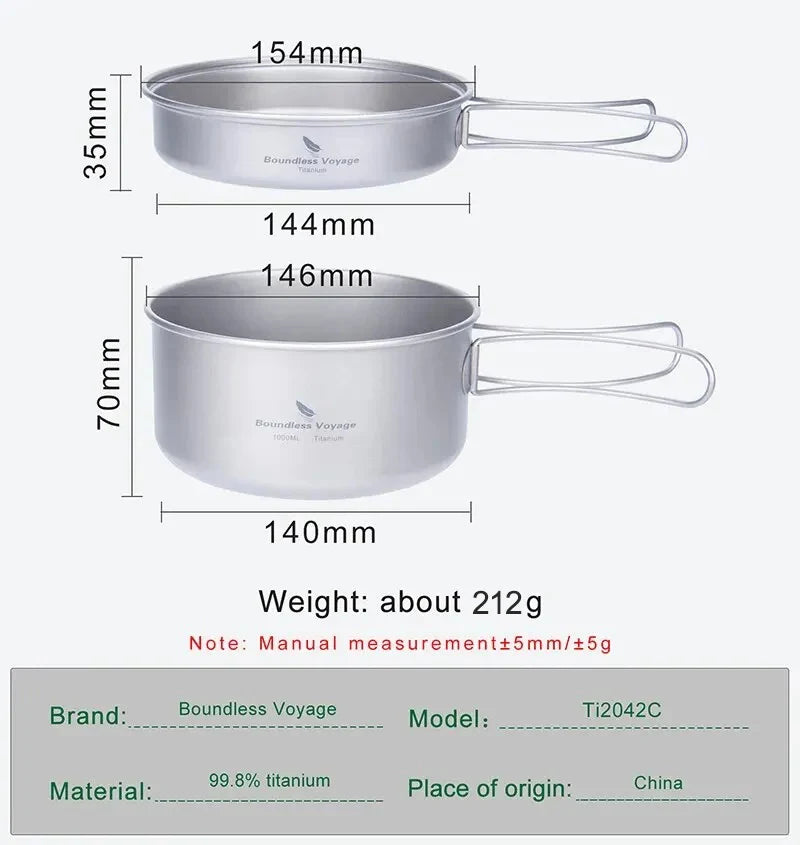 Ensemble de casseroles en titane