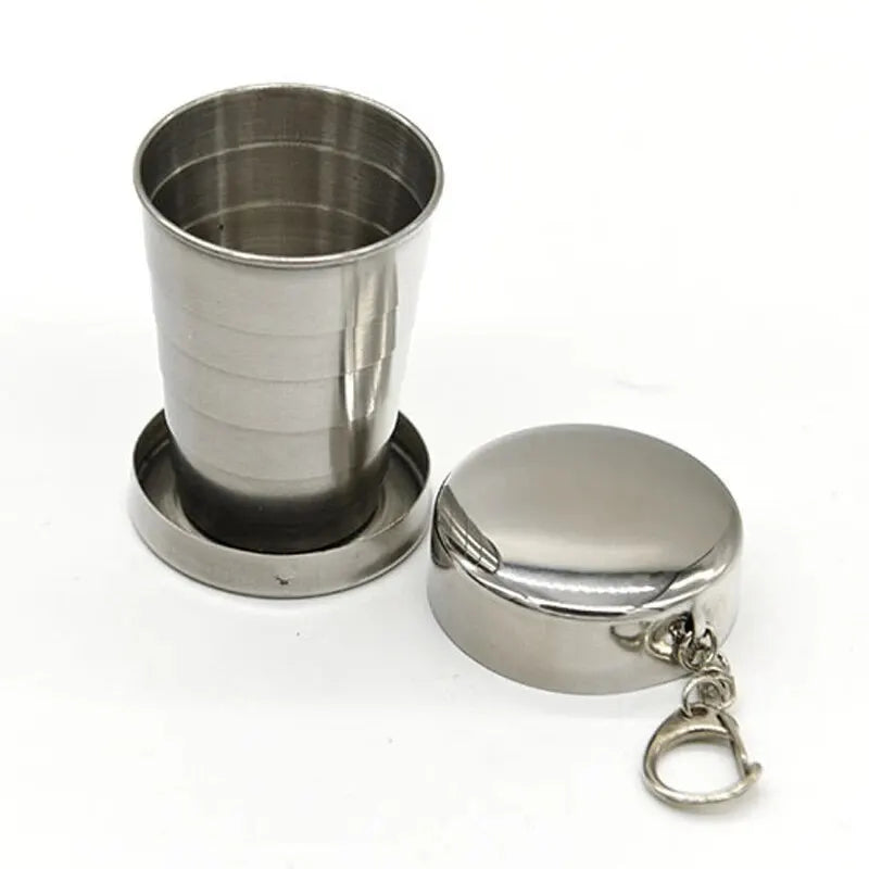 Tasse télescopique portable en métal et acier inoxydable